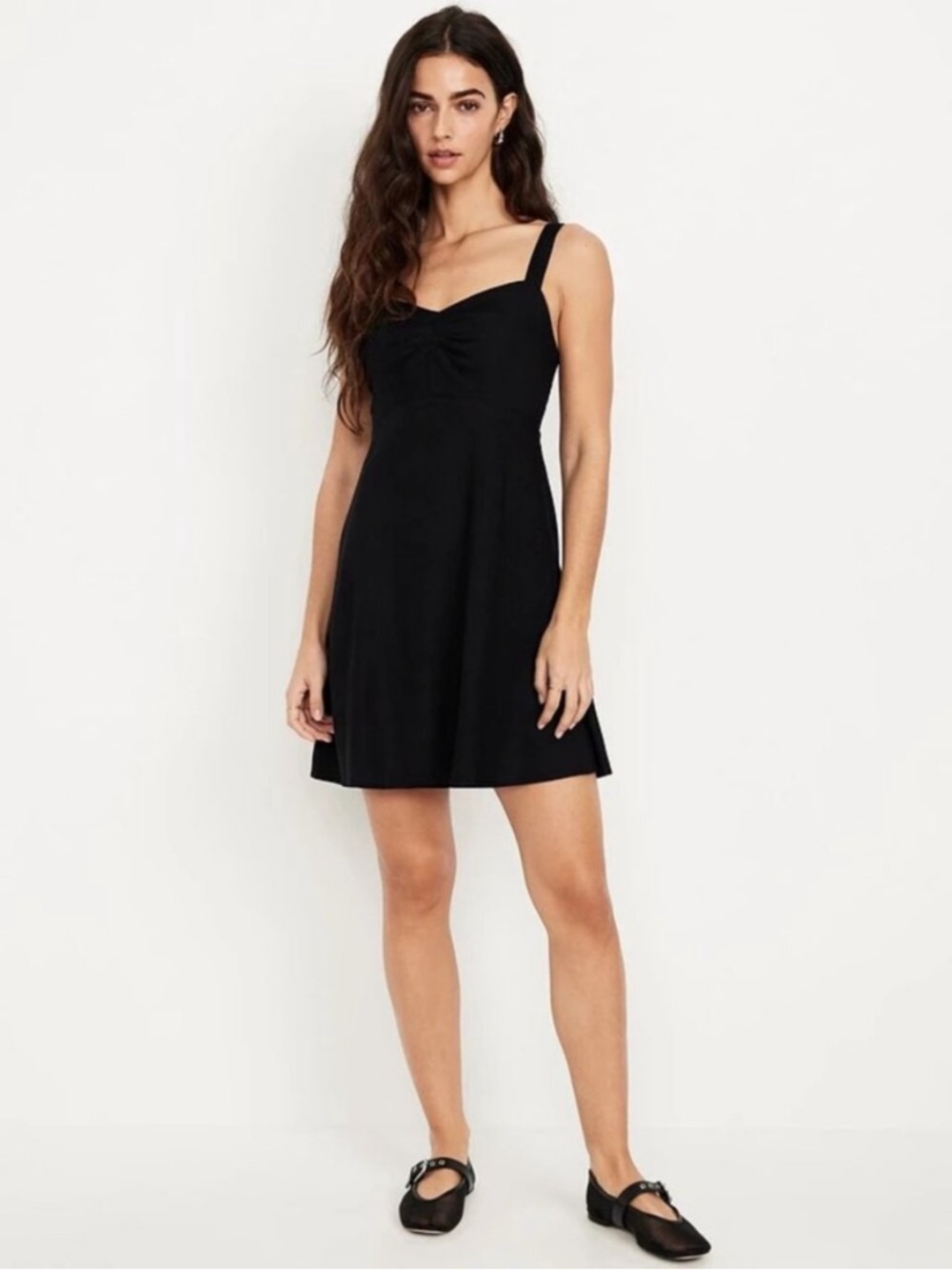 Women’s Black Old Navy Crepe Fit and Flare Mini Dress Small S
